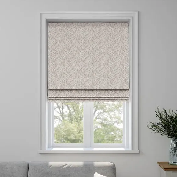 Roman Blind with Embroidery - Natural, Polycotton