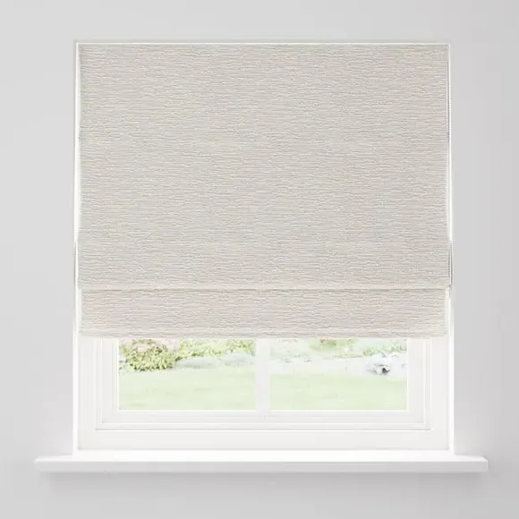 Roman Blind with Metal Chain - Natural, Boucle