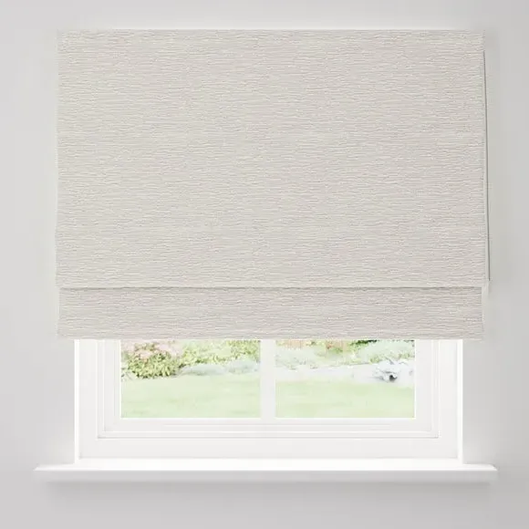 Roman Blind with Metal Chain - Natural, Boucle