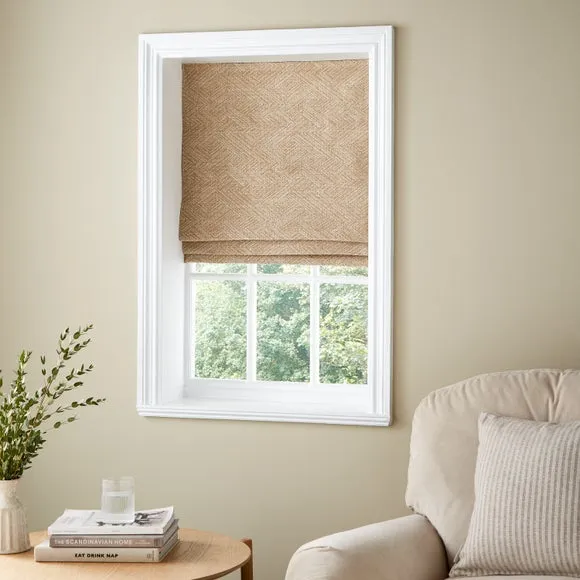 Roman Blind with Pleated Folds - Honey image