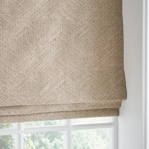 Roman Blind with Pleated Folds - Natural