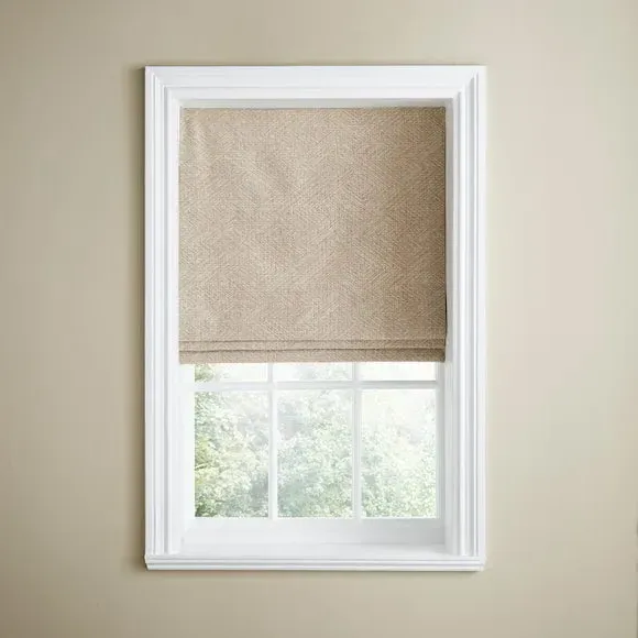 Roman Blind with Pleated Folds - Natural