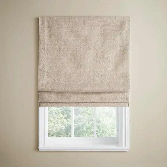 Roman Blind with Pleated Folds - Natural