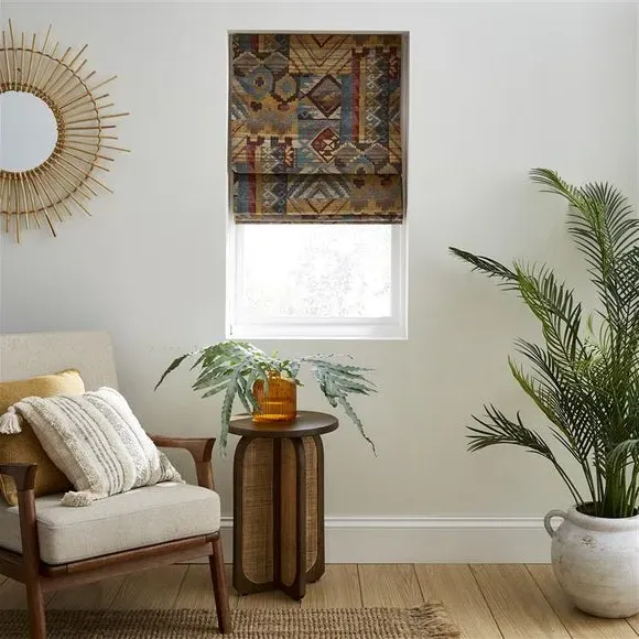 Roman Blind with Sheer Lining - Red, Chenille image