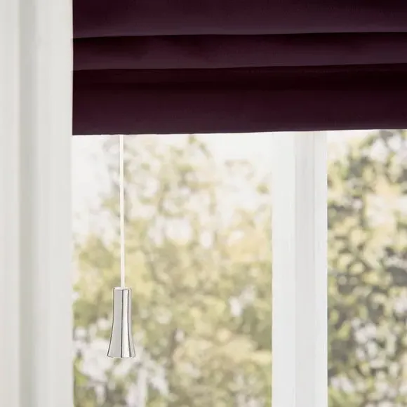 Roman Blind with Thermal Lining - Aubergine, Velour