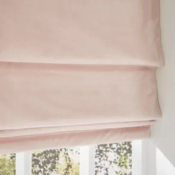 Roman Blind with Thermal Lining - Blush, Velour