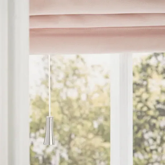 Roman Blind with Thermal Lining - Blush, Velour