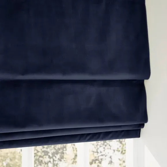 Roman Blind with Thermal Lining - Ink, Velour