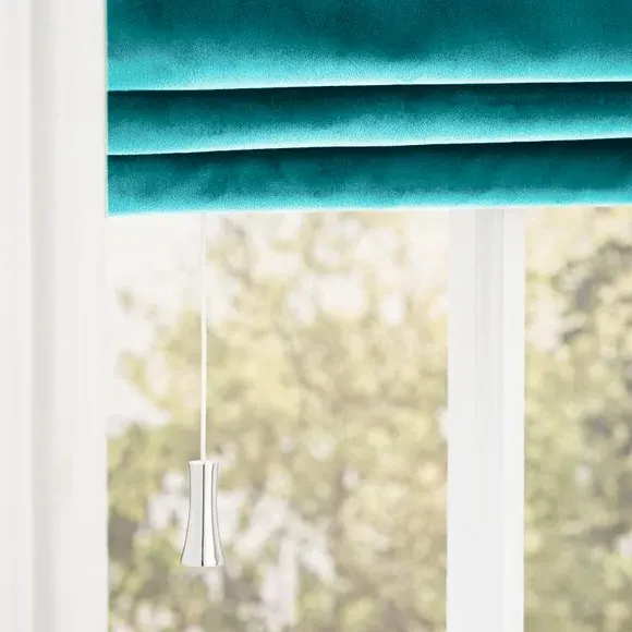 Roman Blind with Thermal Lining - Teal, Velour