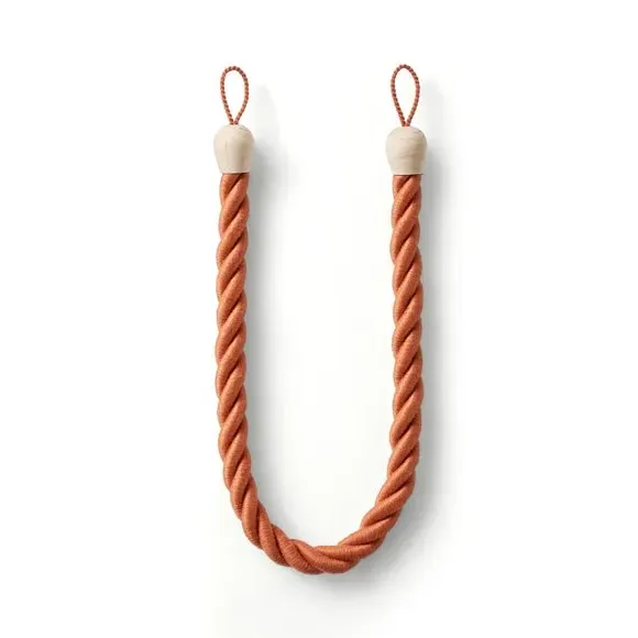 Rope Curtain Tieback - Orange Umber, Rope
