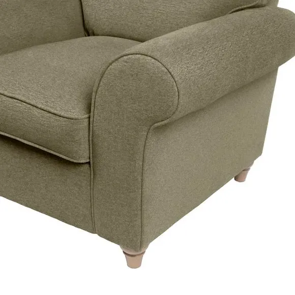 Rosa Armchair with Scrolled Arms - Olive, Chenille
