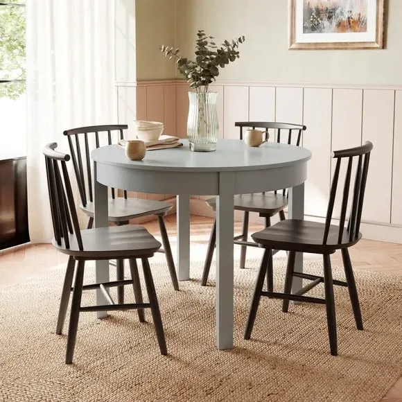Round 4-Seater Dining Table - Grey, Wood image