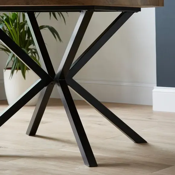 Round 4-Seater Dining Table - Rustic Oak, Wood