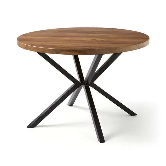 Round 4-Seater Dining Table - Rustic Oak, Wood
