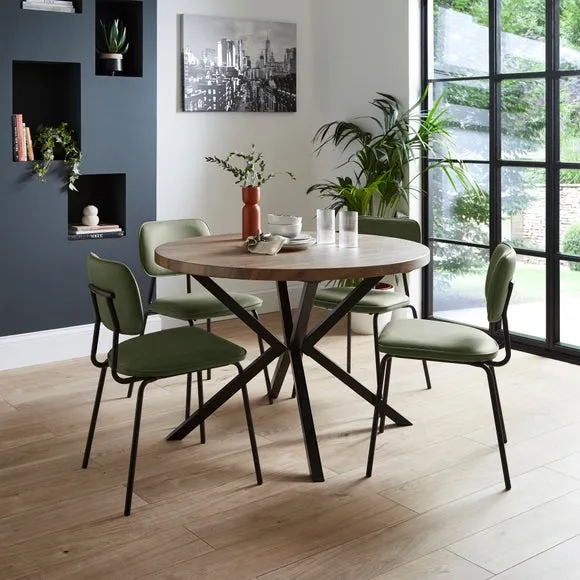 Round 4-Seater Dining Table - Rustic Oak, Wood image