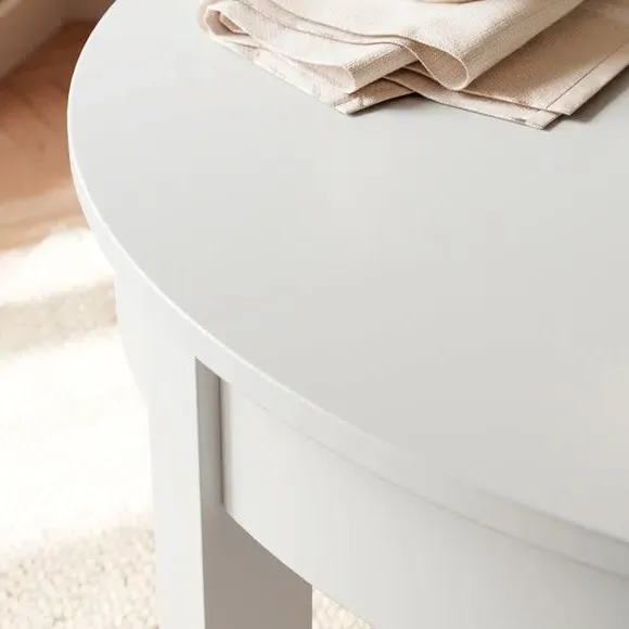 Round 4-Seater Dining Table - White, Wood