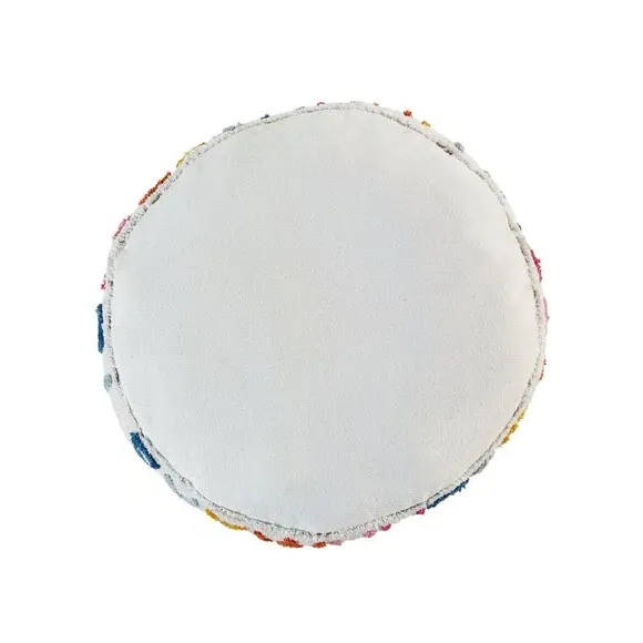 Round Alphabet Pouffe with Zip Cover - Multicolor
