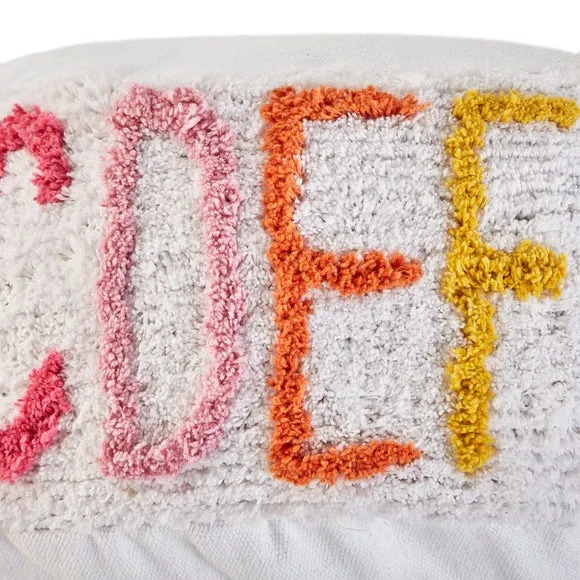 Round Alphabet Pouffe with Zip Cover - Multicolor