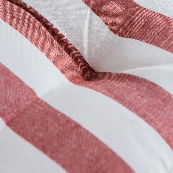 Round Back Striped Seat Pad - Orange, Cotton