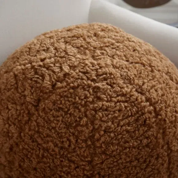 Round Ball Cushion - Caramel, Boucle