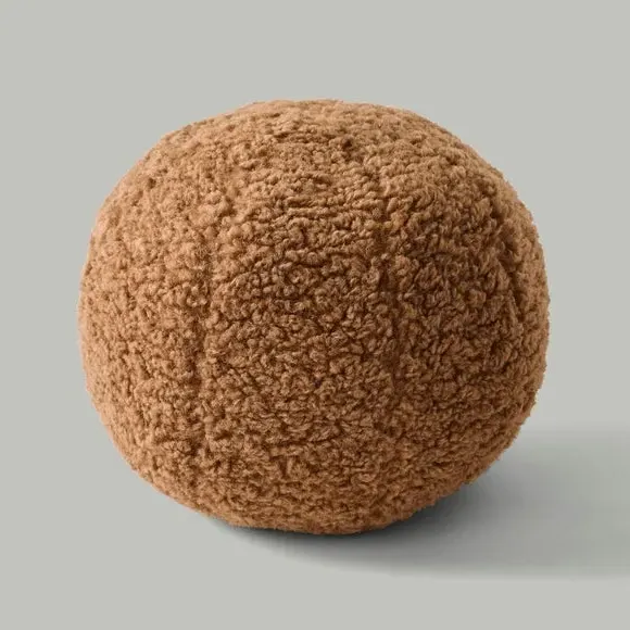 Round Ball Cushion - Caramel, Boucle
