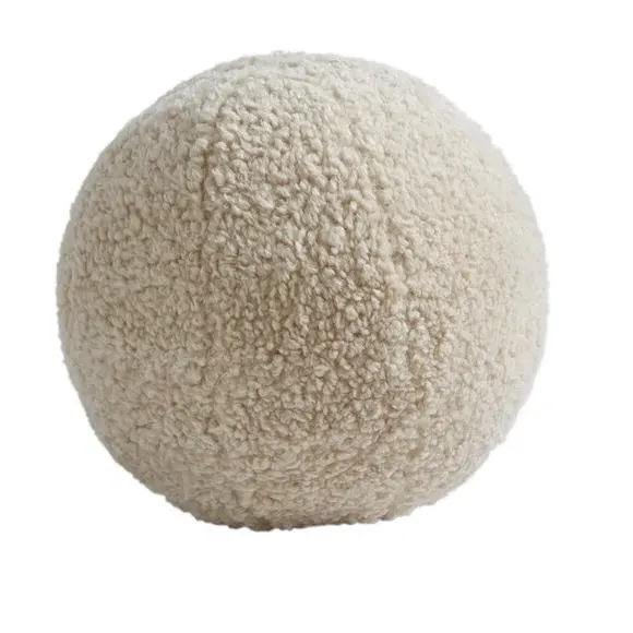 Round Ball Cushion - Cream, Boucle