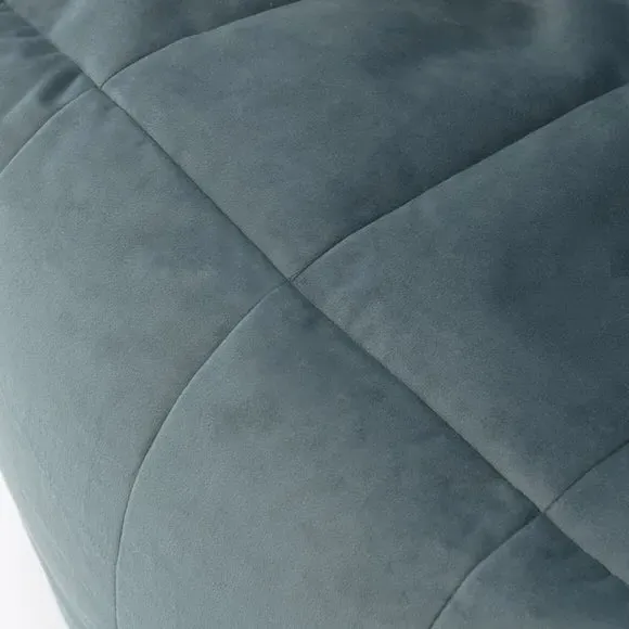 Round Beanbag Chair with Zip - Blue, Velvet