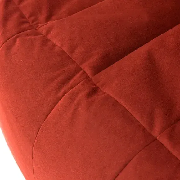 Round Beanbag Chair with Zip - Orange, Velvet
