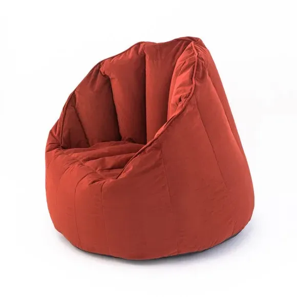 Round Beanbag Chair with Zip - Orange, Velvet