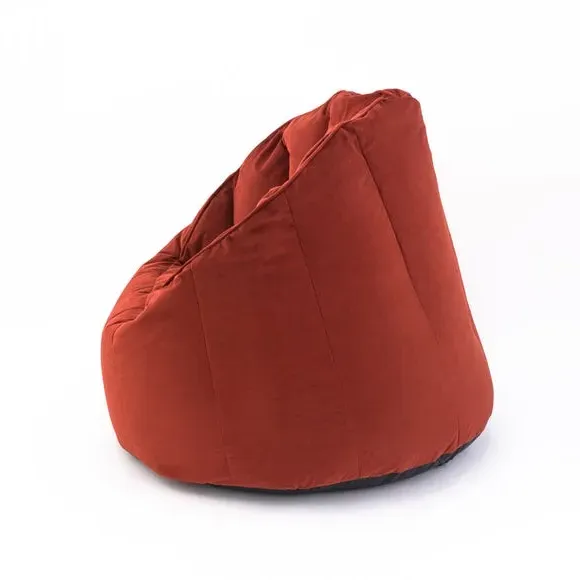 Round Beanbag Chair with Zip - Orange, Velvet