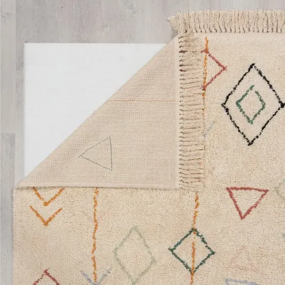 Round Berber Rug - Multicoloured, Cotton