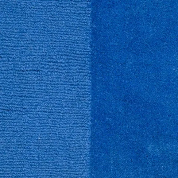 Round Border Rug - Blue, Wool