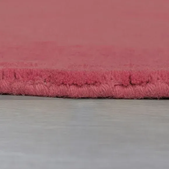Round Border Rug - Magenta, Wool