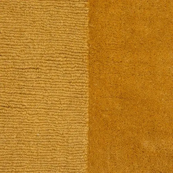 Round Border Rug - Ochre, Wool