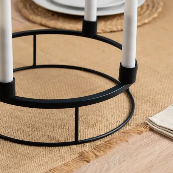 Round Candlestick Holder Centrepiece - Grey