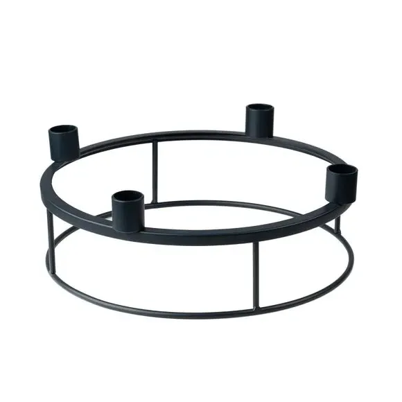 Round Candlestick Holder Centrepiece - Grey