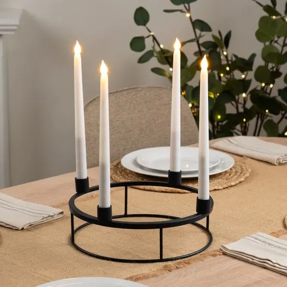 Round Candlestick Holder Centrepiece - Grey image