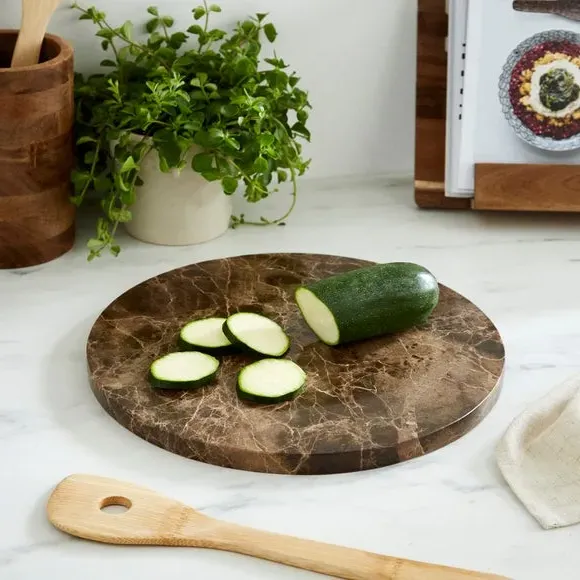 Round Chopping Board - Brown, Marble
