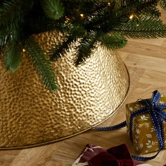 Round Christmas Tree Skirt - Gold, Iron