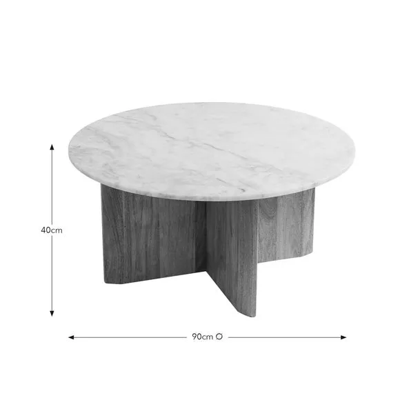 Round Coffee Table - Natural, Mango Wood