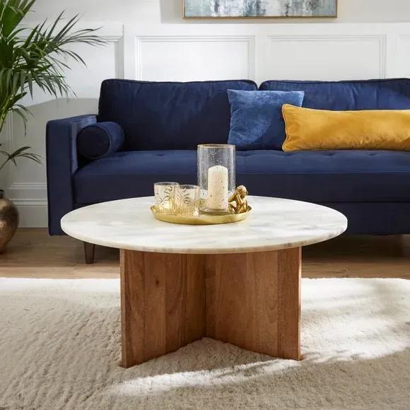 Round Coffee Table - Natural, Mango Wood image