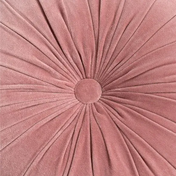 Round Cushion with Plump Filling - Pink, Velvet