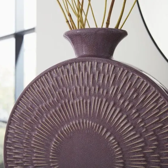 Round Decorative Vase - Thistle, Stoneware