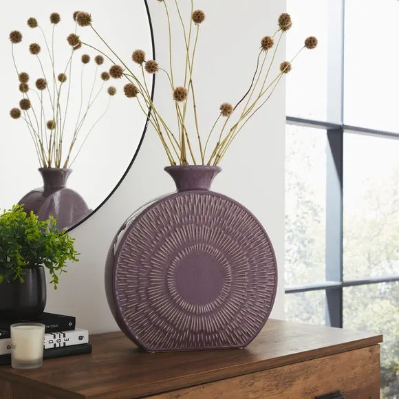 Round Decorative Vase - Thistle, Stoneware