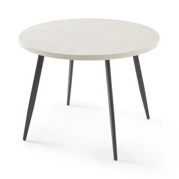 Round Dining Table 4-Seater - Grey, Concrete Effect
