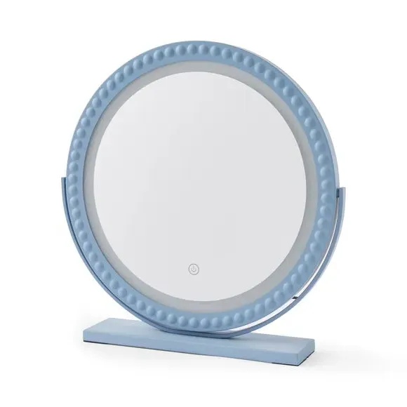 Round Dressing Mirror with Touch Dimmer - Blue