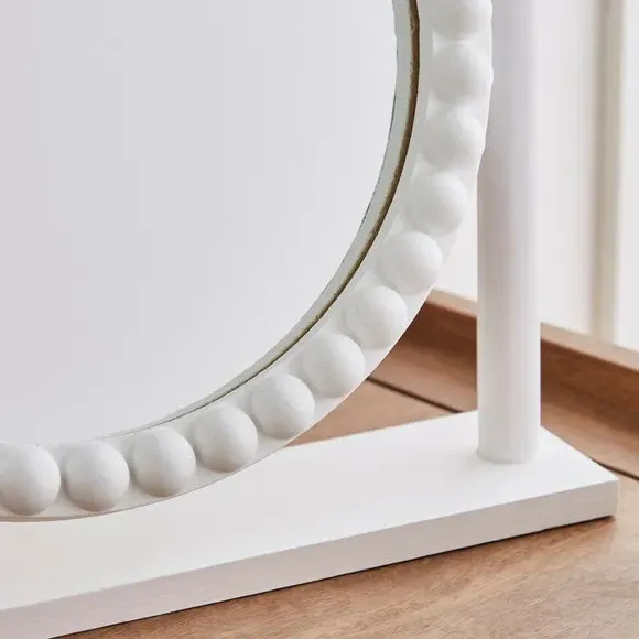 Round Dressing Table Mirror - White