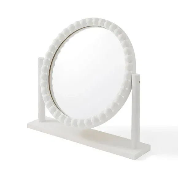 Round Dressing Table Mirror - White
