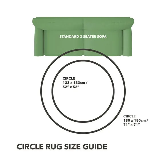 Round Faux Fur Rug - Grey, Polyester