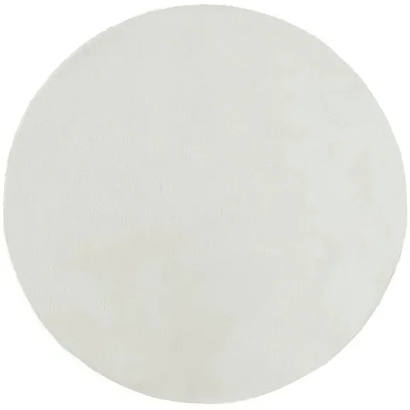 Round Faux Fur Rug - Ivory, Polyester